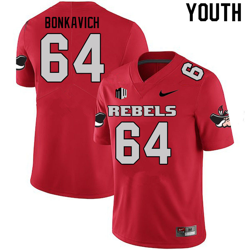 Youth #64 Will Bonkavich UNLV Rebels College Football Jerseys Sale-Scarlet